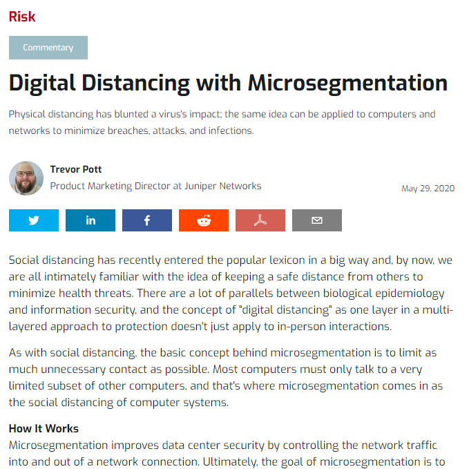 Dark Reading: Digital Distancing with Microsegmentation